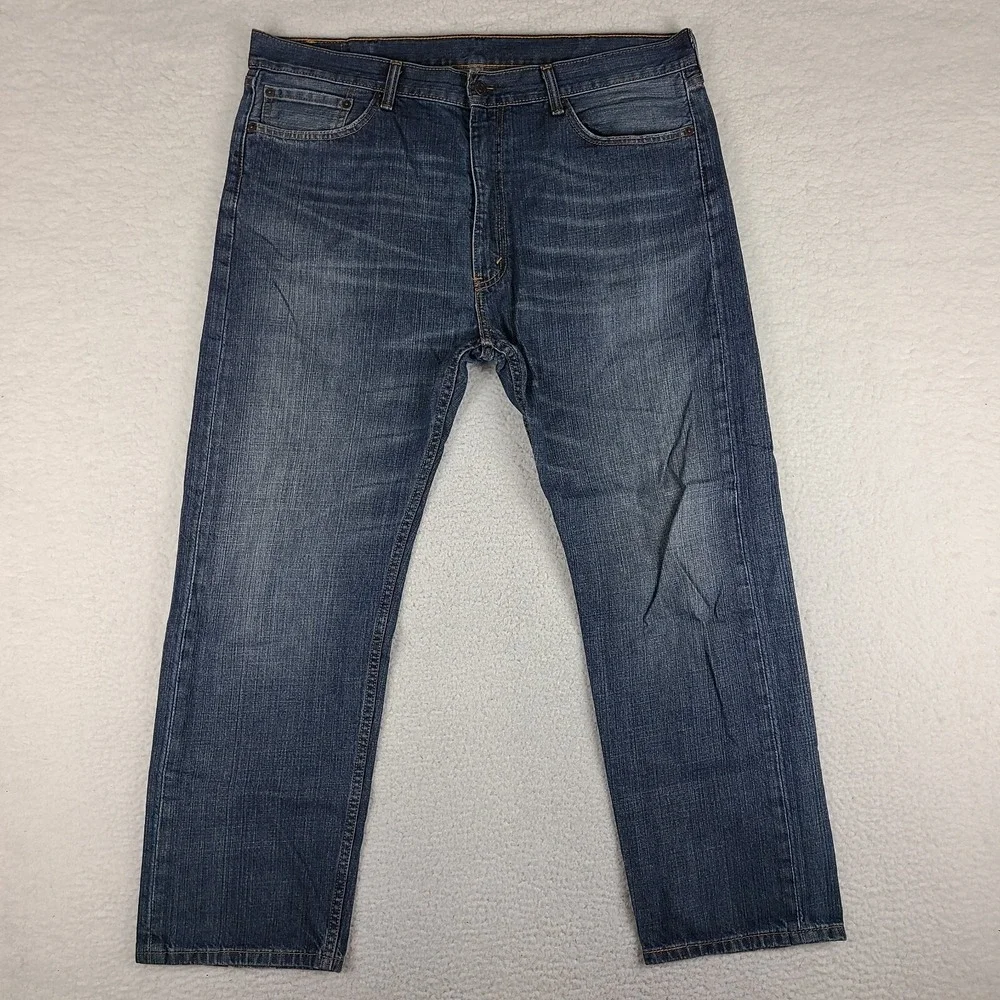 Levi's 505 Jeans Mens 40x30 Blue Regular Fit‎ Straight Leg Dark Wash Denim *